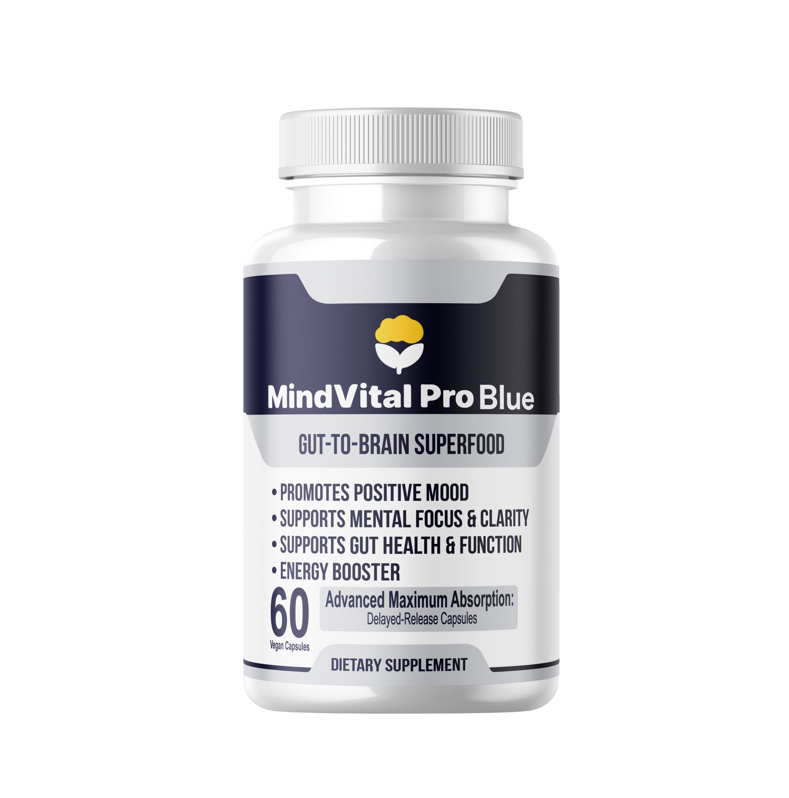 MindVital Pro Blue Gut-To-Brain Superfood.Plant-Based ‘Body And Brain Energy Booster, Supports Mental Focus & Clarity, Supports Gut Health & Function, Promotes Positive Mood